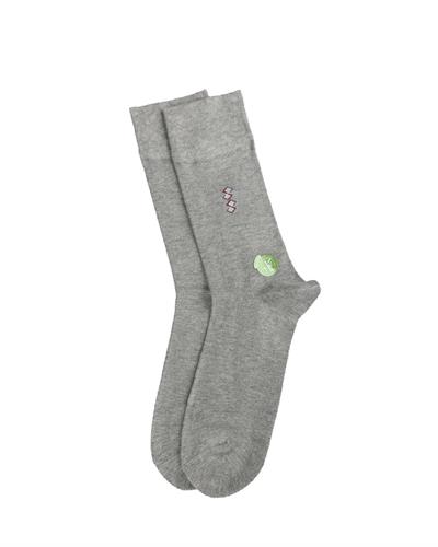 Erkek Premium Dikişsiz Bambu Çorap Gri Alt Alta Kare Desen