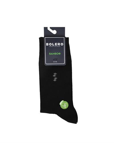 Erkek Premium Dikişsiz Bambu Çorap Siyah Alt Alta Kare Desen