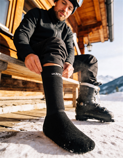Termal Kışlık Kayak Çorabı Siyah