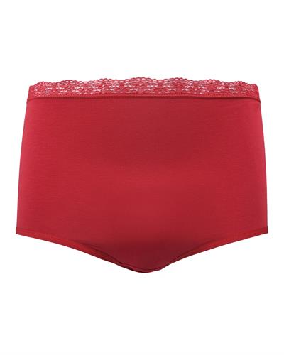 Kadın Dantelli 3lü Yüksel Bel Külot Siyah Gri Kırmızı