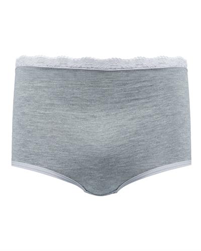 Kadın Dantelli 3lü Yüksel Bel Külot Siyah Gri Kırmızı