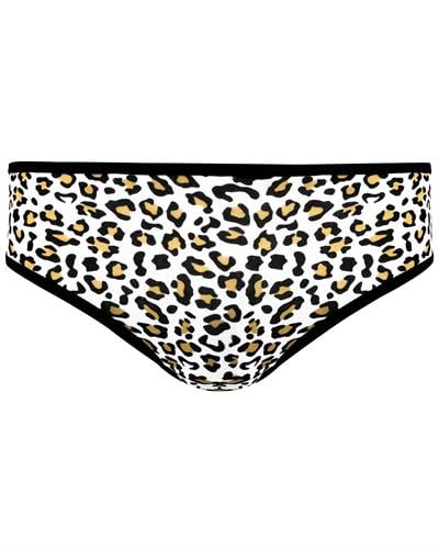 Kadın 3lü Pamuk Slip Külot Düz ve Leopar Desenli