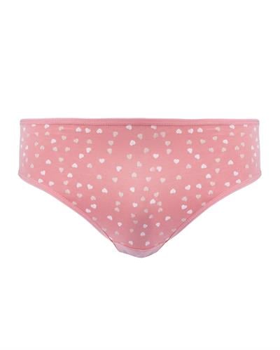 Kadın 3lü Pamuk Slip Külot Kalp Desenli