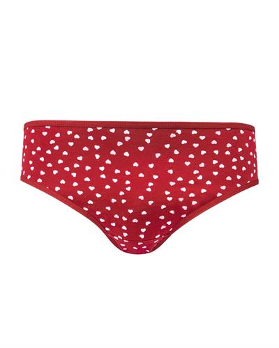 Kadın 3lü Pamuk Slip Külot Kalp Desenli