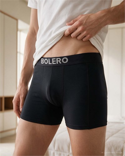 Erkek Premium Lyocell Kısa Paça Boxer Siyah