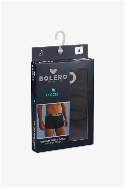 Erkek Premium Lyocell Kısa Paça Boxer Siyah