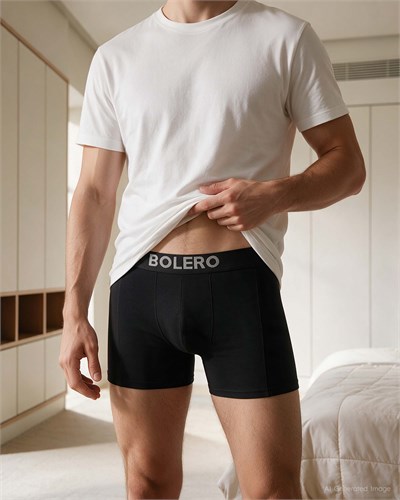Erkek Premium Lyocell Kısa Paça Boxer Siyah