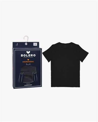 Erkek Premium Micromodal Bisiklet Yaka T-shirt Siyah