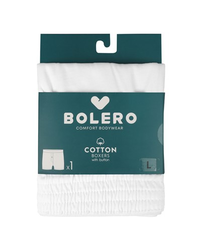 Erkek Havlu Bel Düğmeli Boxer Beyaz