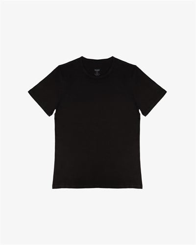 Erkek Penye Fanila Pamuk T-shirt Siyah