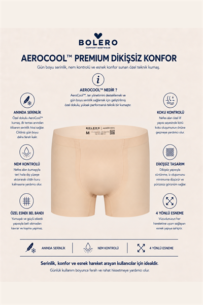 Erkek Aerocool Dikişsiz Boxer Ten
