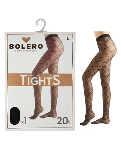 Kadın 20 Den Ekose Desen Külotlu Çorap Siyah