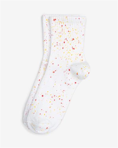 Kadın Batik Boyama Desen Çorap Beyaz