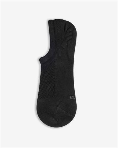 Unisex Premium Dikişsiz Görünmez Bambu Çorap Siyah 