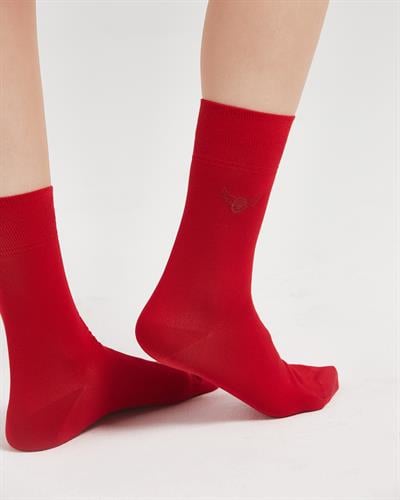 Bordo Renkli Düz Merserize Çorap