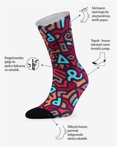 Color Bomb Graffiti Tasarım Hipster  ve Çorap
