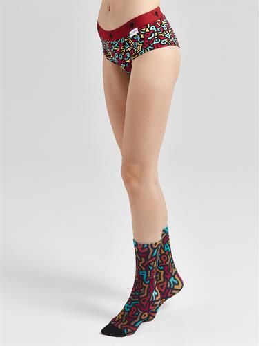 Color Bomb Graffiti Tasarım Slip ve Çorap