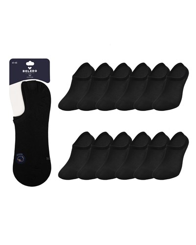 Unisex Premium Dikişsiz Görünmez 12li Çorap Siyah