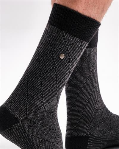 Erkek 2li Yün Çorap Siyah Kahve