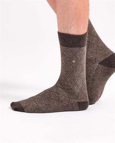 Erkek 2li Yün Çorap Siyah Kahve