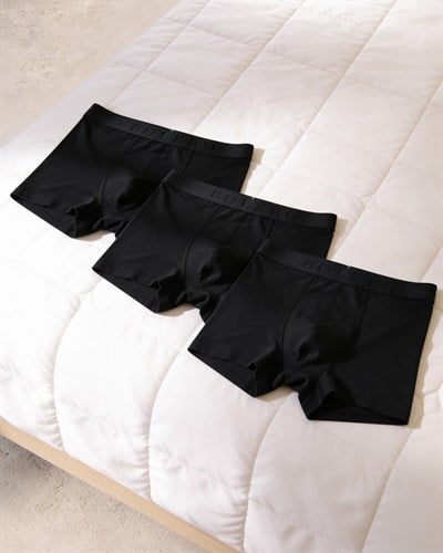 Erkek 3lü Pamuklu Boxer Siyah