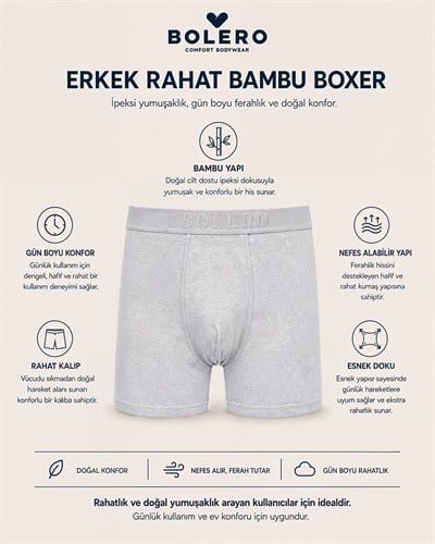 Erkek Bambu Boxer Füme 