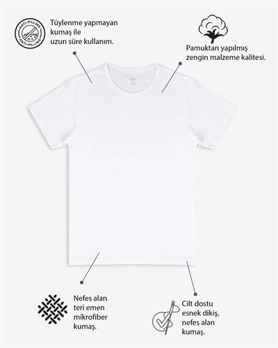 Erkek Bisiklet Yaka Fanila Beyaz 