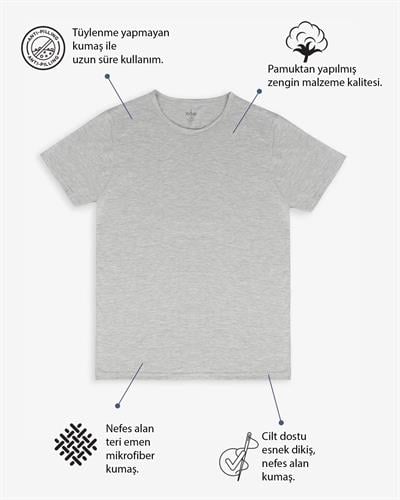 Erkek Bisiklet Yaka Fanila Gri