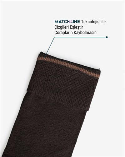 Erkek Dikişsiz Bambu Çorap Kahverengi
