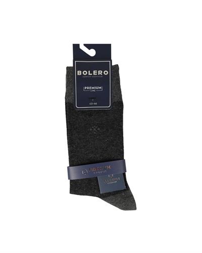 Erkek Premium Dikişsiz Pamuk Çorap Antrasit Jakar Kare Desen