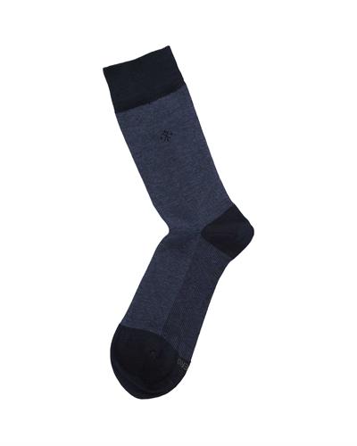 Erkek Premium Dikişsiz Pamuk Çorap Lacivert Jakar Kare Desen