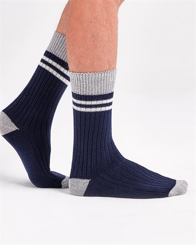 Erkek Fitilli Kışlık Çorap Lacivert