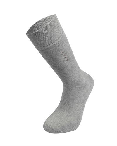 Erkek Premium Dikişsiz Bambu Çorap Gri Noktalı Kare Desen