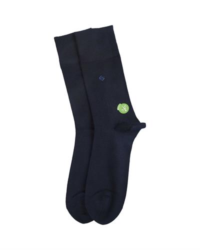 Erkek Premium Dikişsiz Bambu Çorap Lacivert İç İçe Kare Desen