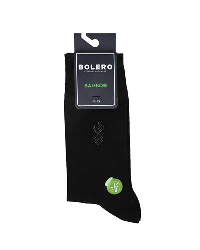 Erkek Premium Dikişsiz Bambu Çorap Siyah Noktalı Kare Desen