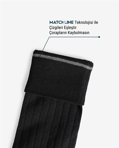 Erkek Premium Dikişsiz Merserize Çorap Siyah