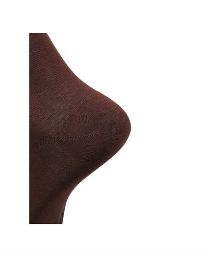 Erkek Premium Dikişsiz Pamuk Çorap Kahverengi Jakar Kare Desen