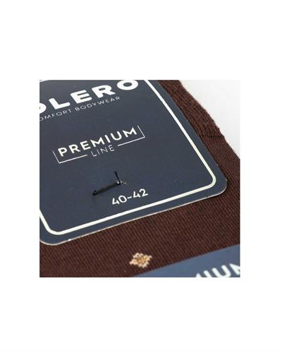 Erkek Premium Dikişsiz Pamuk Çorap Kahverengi Küçük Baklava Desen