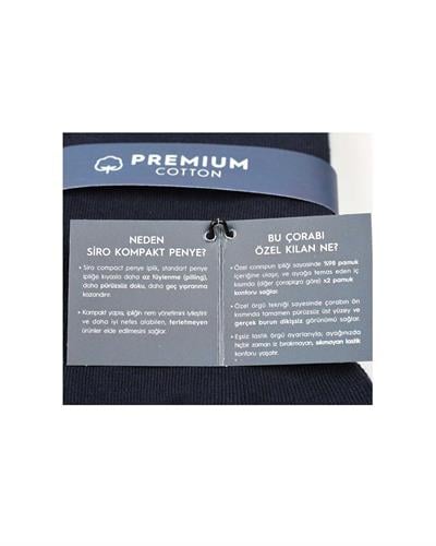 Erkek Premium Dikişsiz Pamuk Çorap Lacivert Küçük Baklava Desen