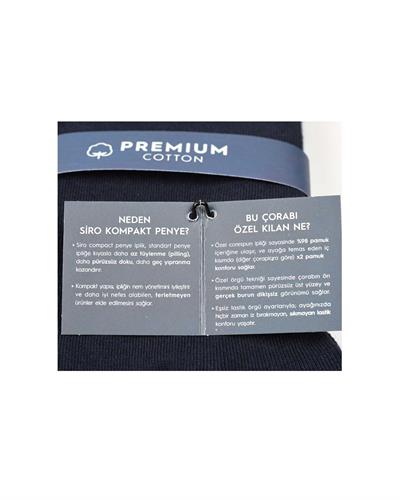 Erkek Premium Dikişsiz Pamuk Çorap Siyah Küçük Baklava Desen
