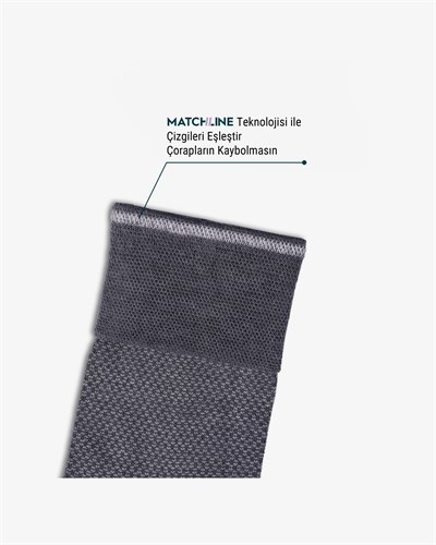 Erkek Premium Dikişsiz Yazlık Nokta Desenli Bambu Çorap Füme