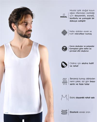 Erkek Premium Micromodal Atlet Beyaz