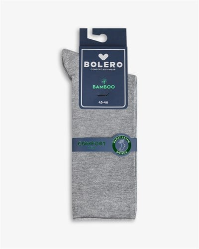 Erkek Premium Roll Top Lastiksiz Dikişsiz Bambu Çorap Gri