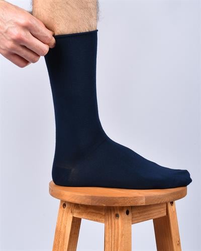 Erkek Roll Top Lastiksiz Dikişsiz Bambu Çorap Lacivert