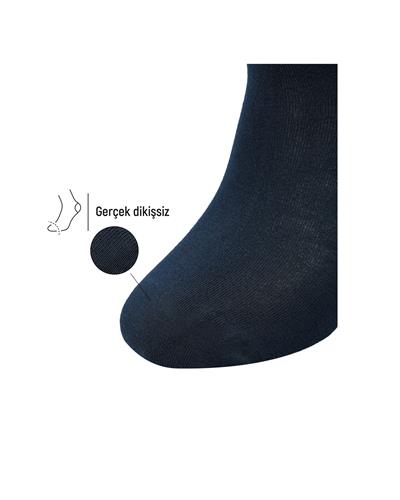 Erkek Roll Top Lastiksiz Dikişsiz Bambu Çorap Lacivert