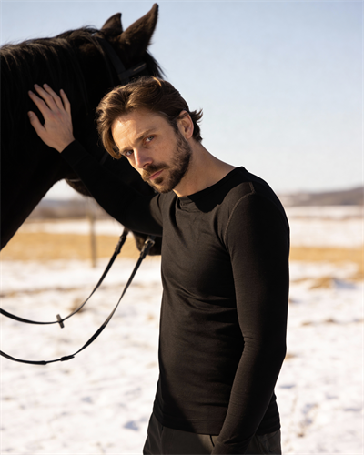 Erkek Termal Merino Yün İçlik Siyah Üst