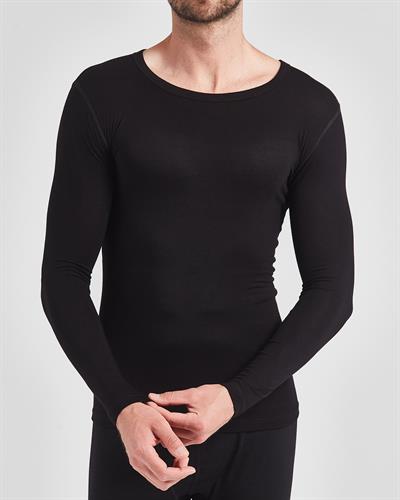 Erkek Üst Bambu İçlik Siyah