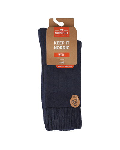 Erkek Yün Havlu Lambswool Çorap Lacivert