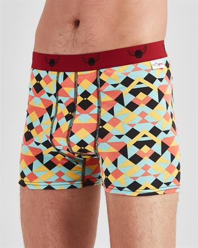Geometric Retro Desen Boxer ve Çorap