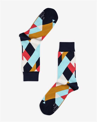 Geometric Retro Desenli Çorap